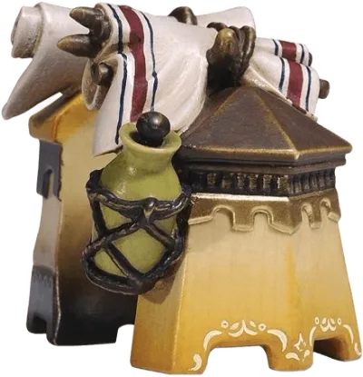 Hand-carved wooden Luggage for Elephant figure with painted cloth and pottery accessory
