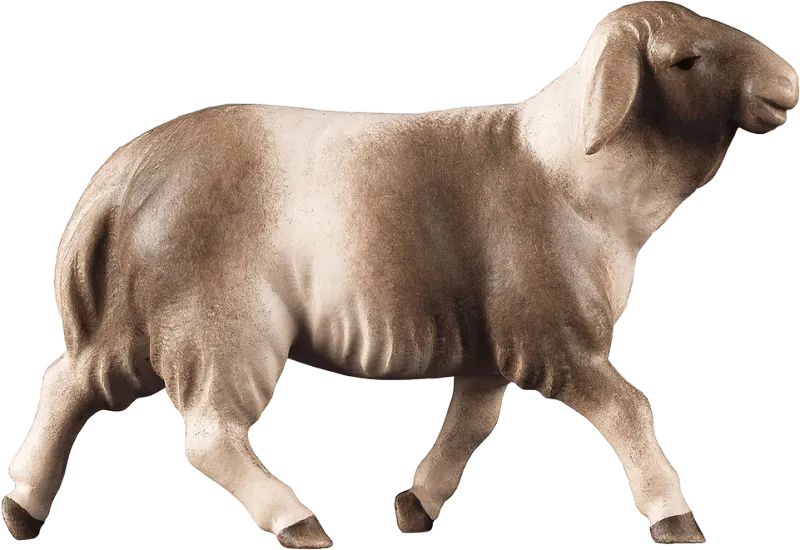 Running Sheep Blotched Brown – nativity figure by ULPE Wood Art