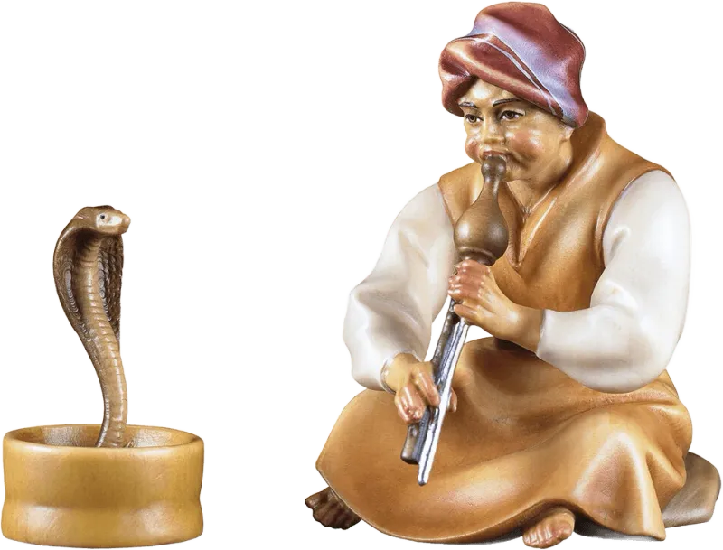 Snake Charmer 2-piece – nativity figure by ULPE Wood Art