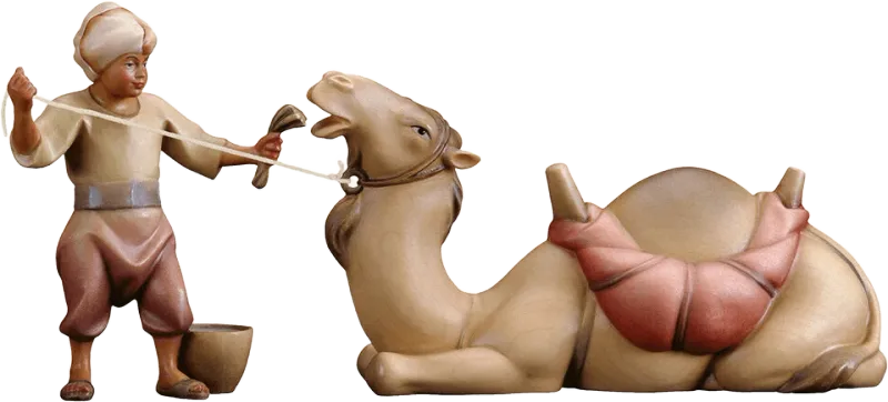 Lying Camel Group 2-piece – nativity figure by ULPE Wood Art