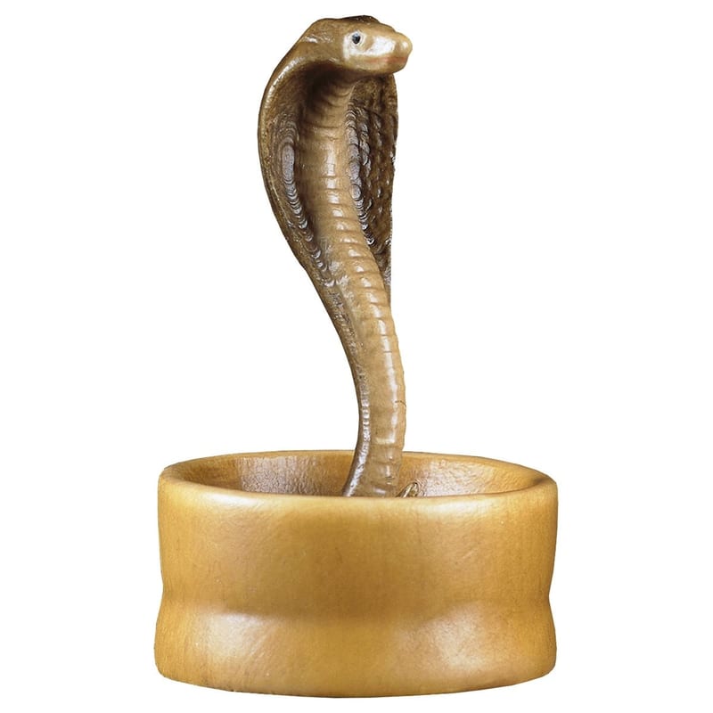 Snake Inside Basket – nativity accessory by ULPE Wood Art