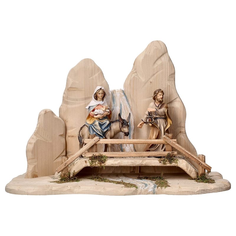 Flight Into Egypt with Setting – religious figure by ULPE Wood Art
