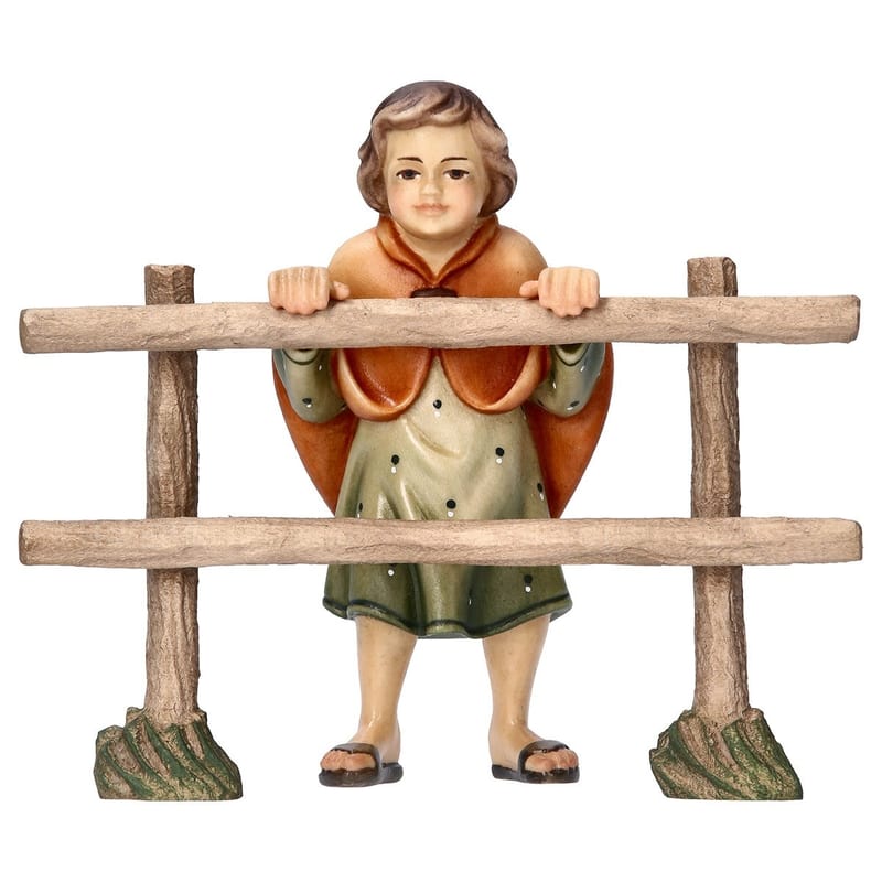 Child Looking Over Fence 2-piece – nativity scene by ULPE Wood Art
