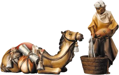 Lying Camel Group 2-piece – nativity figure by ULPE Wood Art