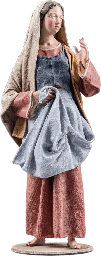 Woman with Apron, bare feet and shawl – nativity figure by Original Heide
