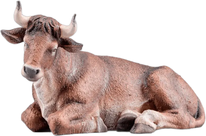 Ox, darker brown lying – nativity figure by Original Heide