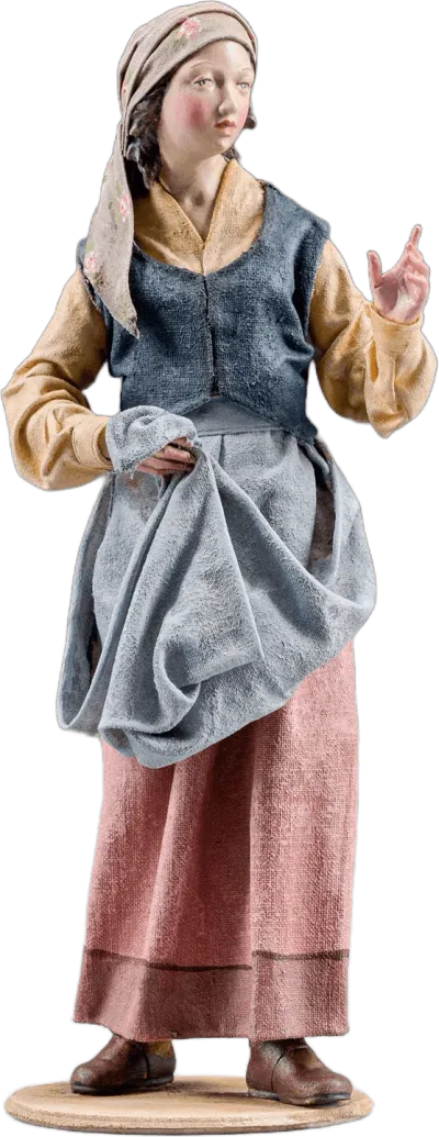 Woman with Apron, floral headscarf – nativity figure by Original Heide